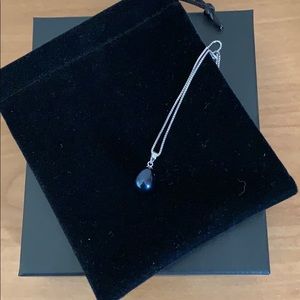 10mm Teardrop Black Pearl Pendant and Necklace